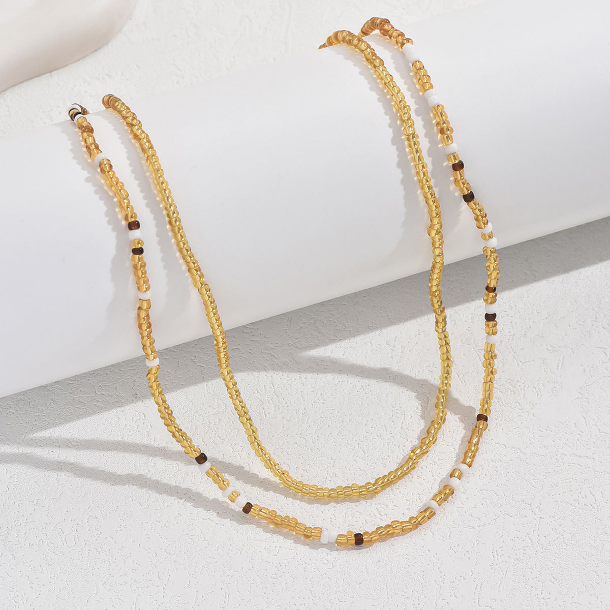 European and American Jewelry Summer Versatile Gold Rice Bead Anklet Creative Bracelet Multi-purpose Beach Trend Two-piece Set