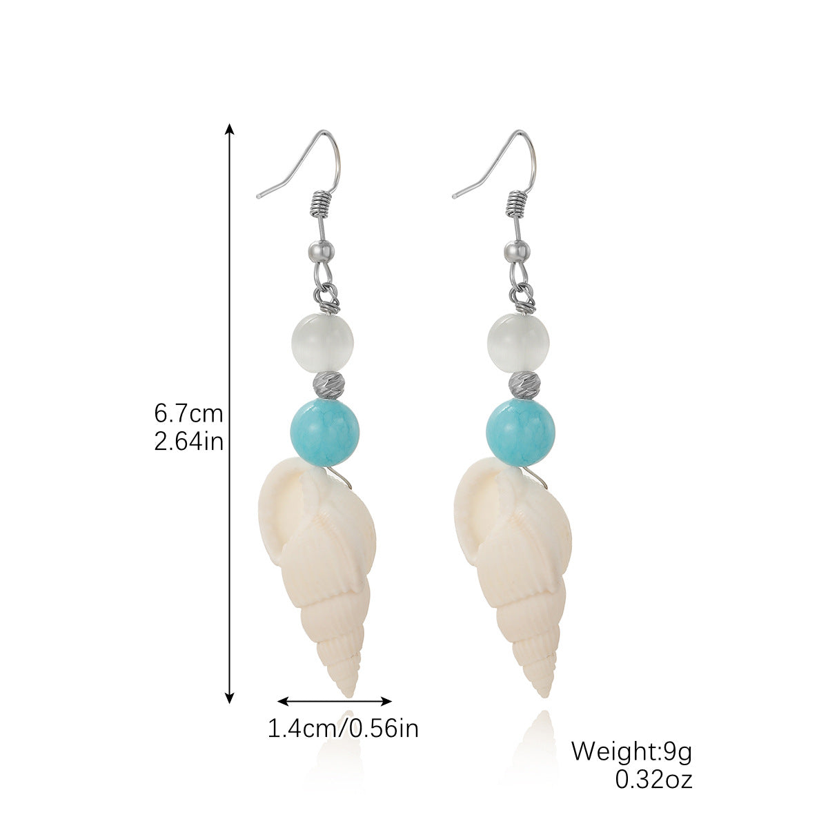 European and American New Marine Series Earrings Natural Stone Bohemi Shell Earrings Set Pearl Shell Earrings