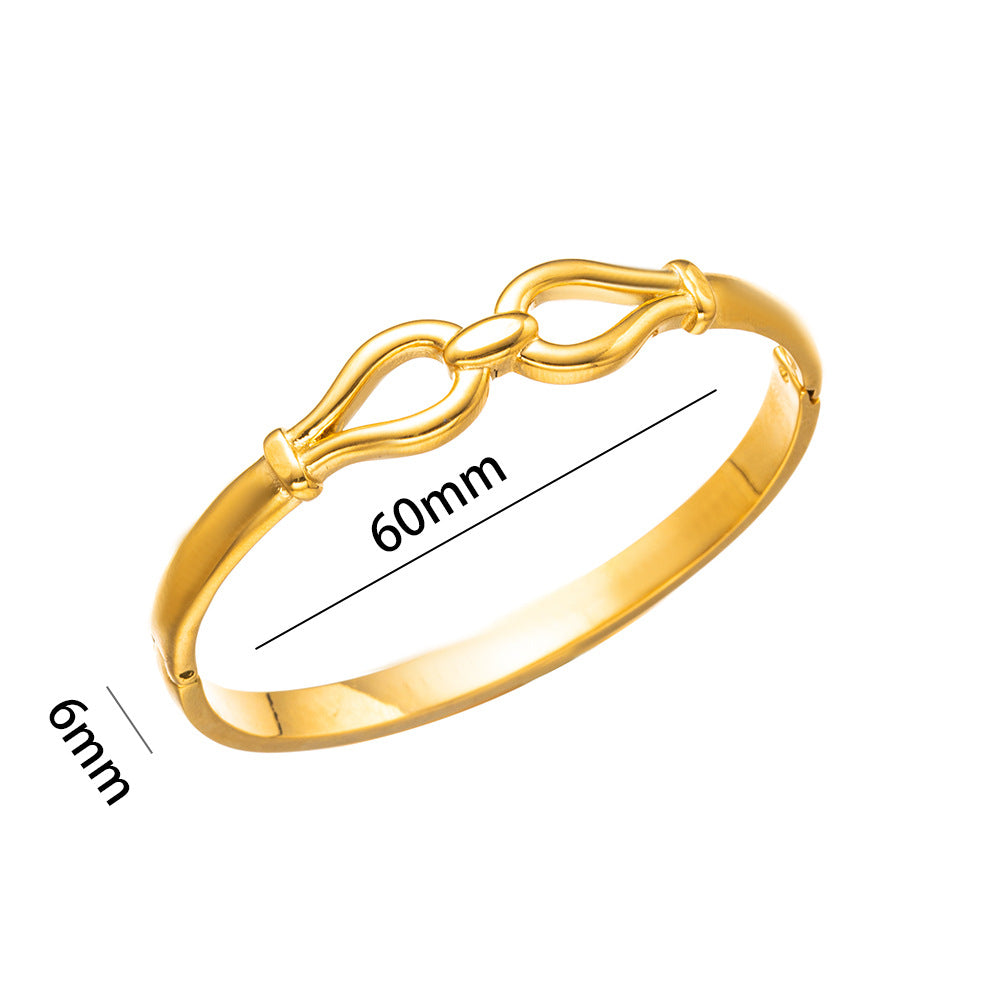Titanium Steel Extremely Simple Bracelet, Hot-selling High-end Vacuum Furnace Electroplated Smooth Stainless Steel Bracelet