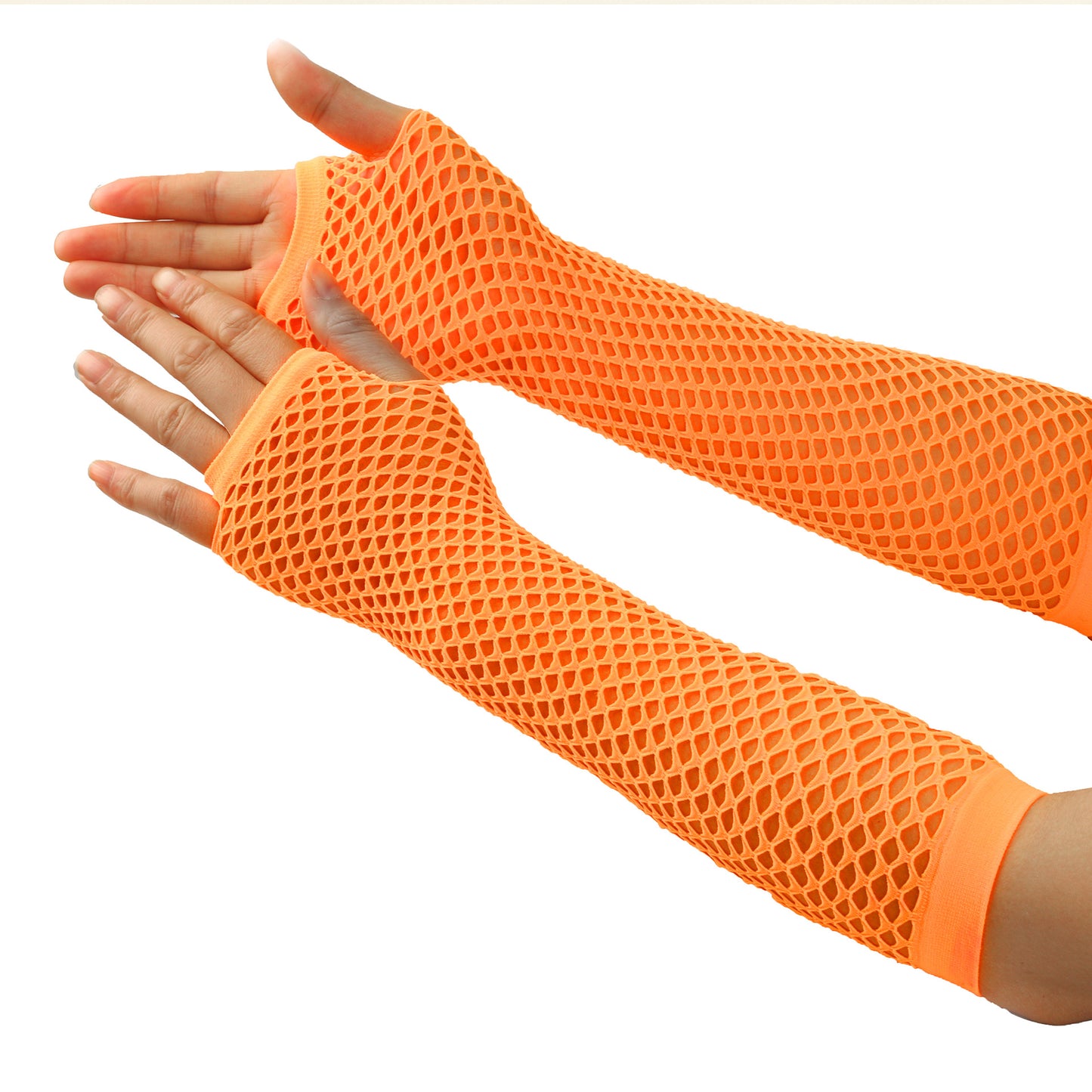 European and American Rough Net Fishing Net Elastic Gloves Sexy Long Gloves Punk Half Finger Nightclub Party Etiquette Gloves