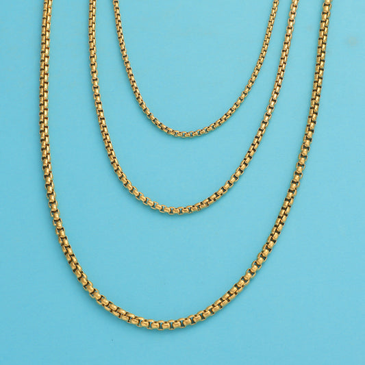 Fashion Square Pearl Necklace Personalized Hip-hop Stainless Steel Handmade Chain DIY Jewelry Versatile Chain