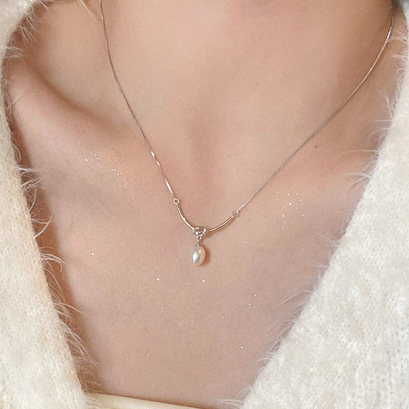 925 Silver Love Necklace Women's Summer High Sense Design Sense Niche Light Luxury Collarbone Chain Neck Chain