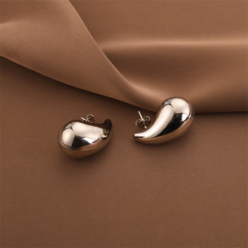 Fashion Titanium Steel Does Not Fade Short Ear Buckle Simple Geometric Rose Gold Earrings Stud Earrings