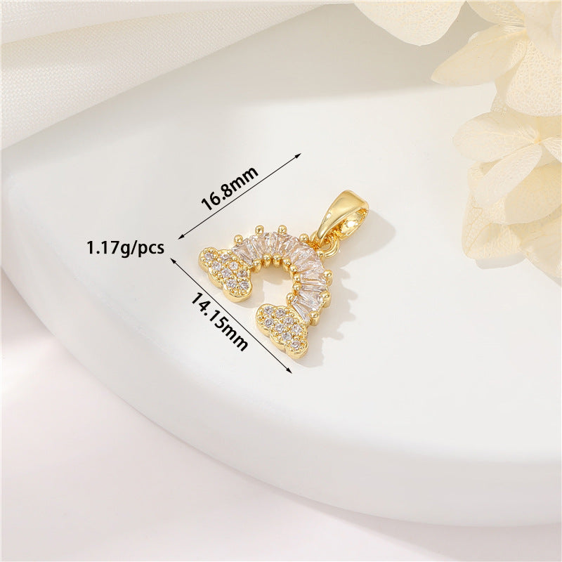 DIY Jewelry Accessories Cute Simple Micro-inlaid Zircon Cherry Pendant Accessories 14k Real Gold Butterfly Pendant