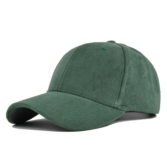 Imitation Suede Solid Color Hard Top Baseball Hat Simple Lamb Wool Cap Outdoor Sports Cap Curved Brim Shade