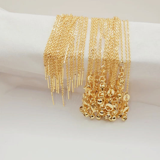 DIY Jewelry Necklace Bracelet Copper-plated Color-preserving Real Gold Simple O-chain Cross Chain Needle Chain Universal 0-chain