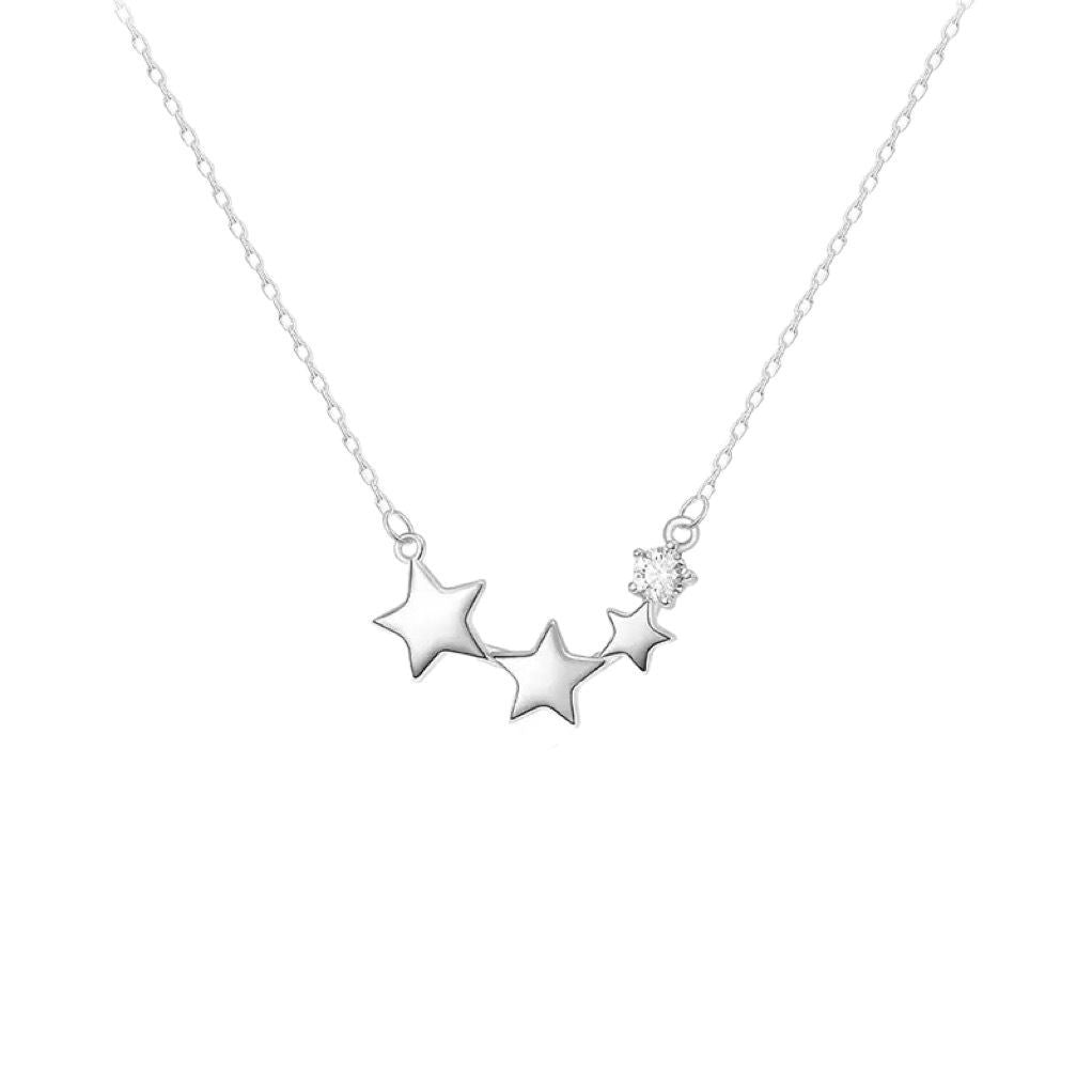 925 Silver Star Collarbone Chain Women's Simple Chinese Niche Light Luxury High-end Five-pointed Star Collarbone Chain Accessories