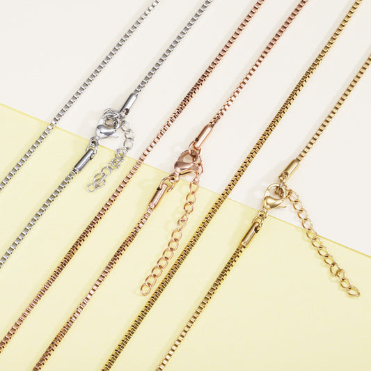 Stainless Steel Vacuum Electroplating Color Chain Jewelry Accessories Box Chain Indenter Small Pendant Chain