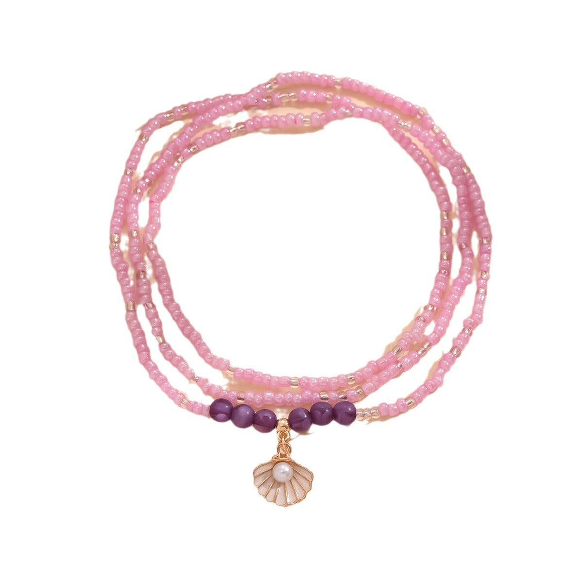 European and American Jewelry Summer Versatile Shell Rice Bead Anklet Simple Creative Bracelet Multi-purpose Beach Trend Foot Decoration