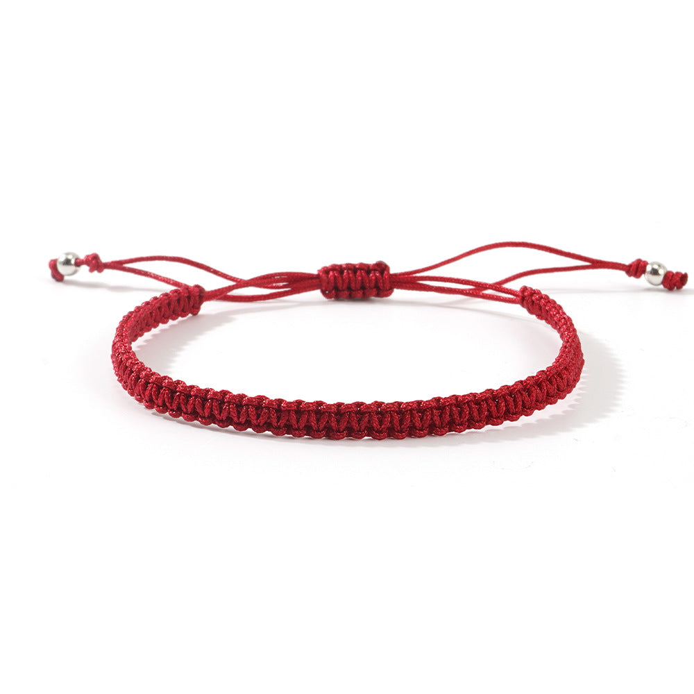 Hot-selling Solid Color Hand-woven Hand Rope Fashionable Versatile Men's and Women's Adjustable Bracelet Gift