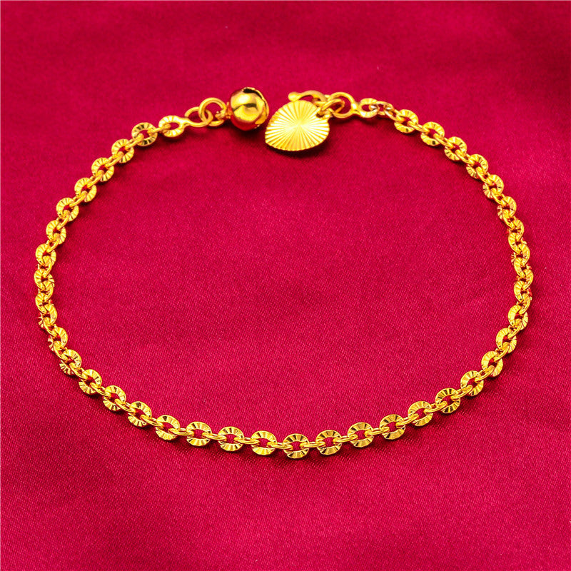 Caterpillar Ladies Water Ripple O Bead Chain Women's Sand Gold Bracelet Bracelet