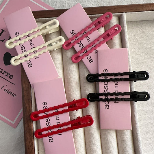 Korean Version of Color Hairpin, Wave Clip, Broken Hair Card, Bangs Clip, Seamless One-word Clip Does Not Hurt Hair Accessories, Headgear Wholesale