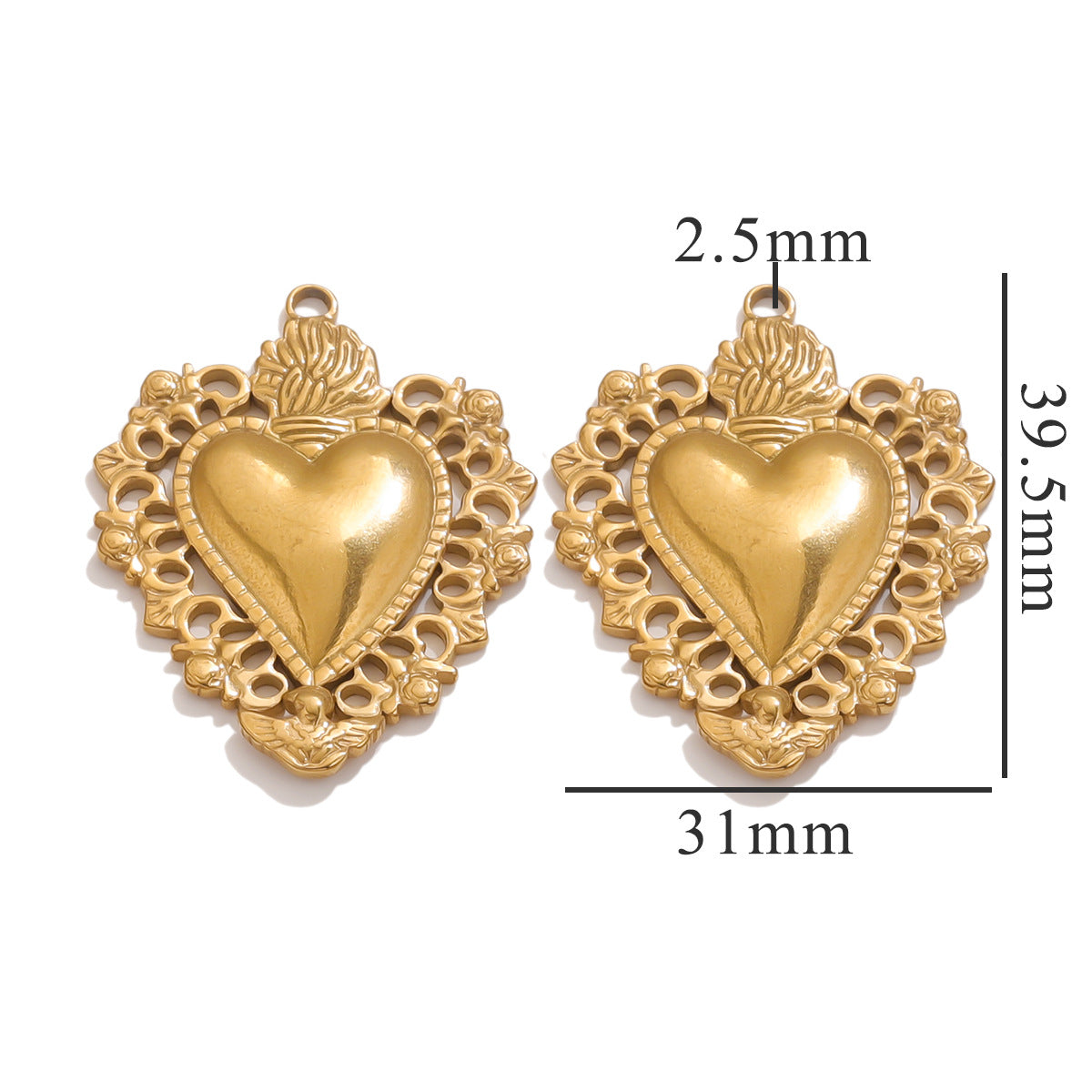 Stainless Steel New Personalized Retro Three-dimensional Sun Love Pendant DIY Stainless Steel Necklace Accessories Wholesale