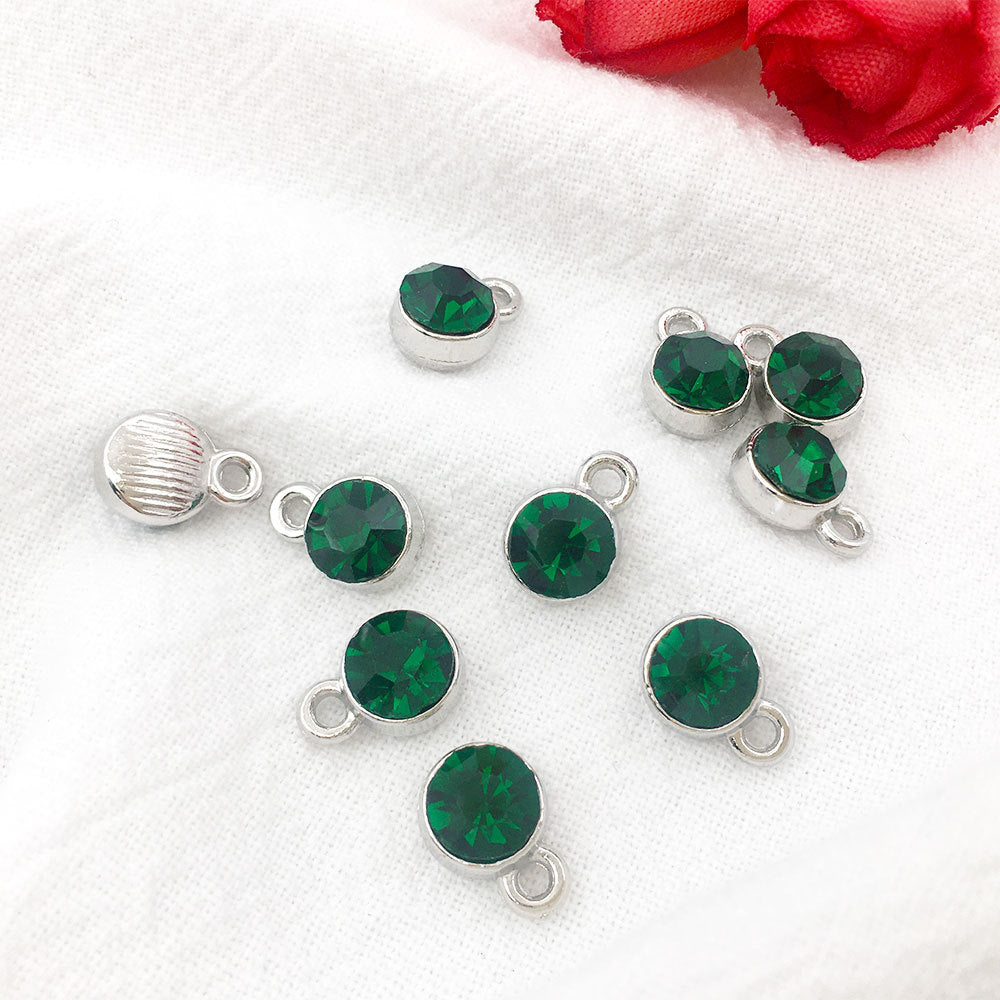 Alloy Diamond Twelve Birthday Stone Small Pendant Star Stone Lucky Stone Birthday Stone DIY Pendant 7mm Jewelry Accessories