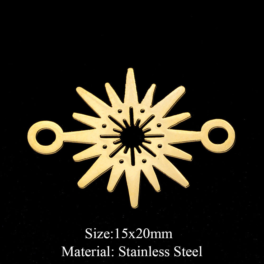 5 Pcs/bag Eye Fairy Face Pendant Geometric DIY Stainless Steel Jewelry Accessories Necklace Pendant