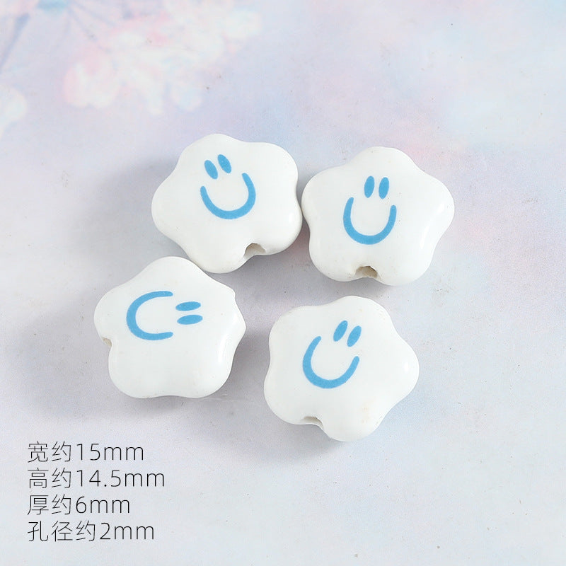Ocean Wind Ceramic Beads Rabbit Conch Cat Claws Beaded Accessories Handmade Material DIY Loose Beads Bracelet Accessories
