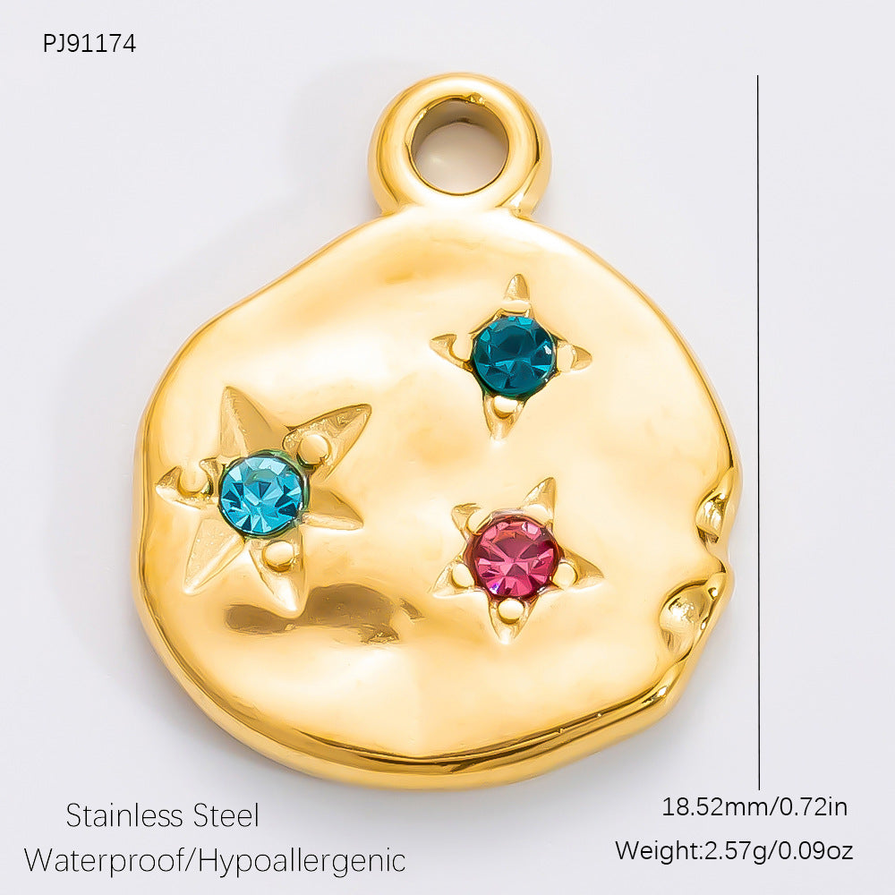 DIY Jewelry Accessories Do Not Fade, High-end Necklace Accessories Electroplated 18k Real Gold Stainless Steel Pendant Single Pendant