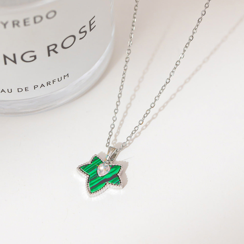 Summer Silver Titanium Steel Non-fading Necklace Women's Fashion Light Luxury Pendant Girls Necklace