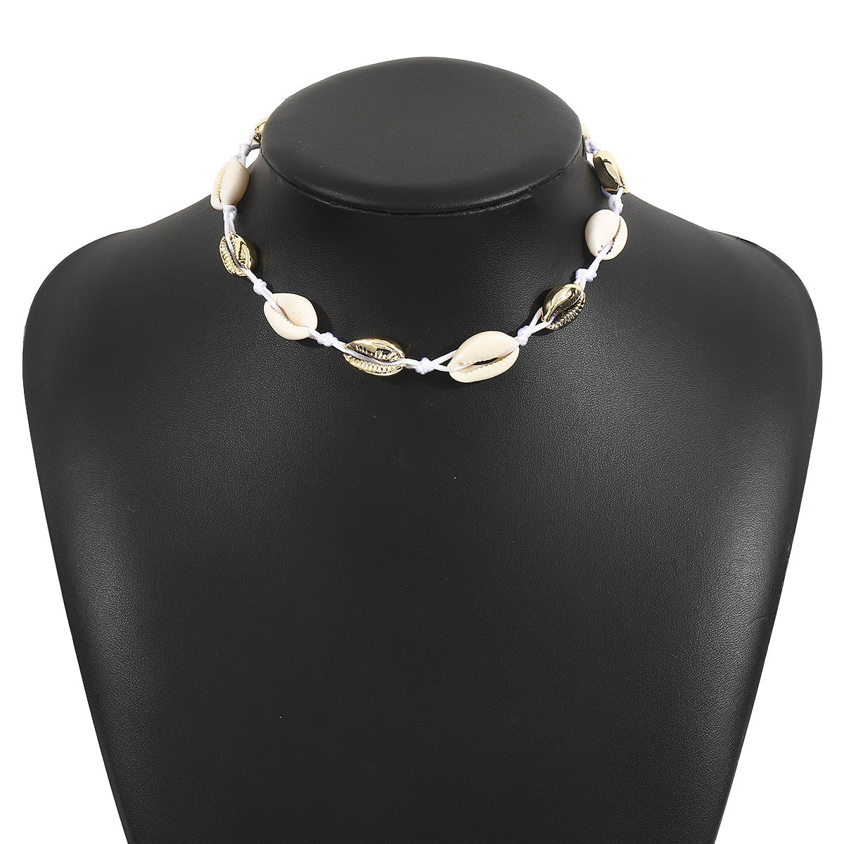 Bohemian Hand-woven Alloy Shell Necklace, Summer Dopamine Beach Resort Collarbone Chain