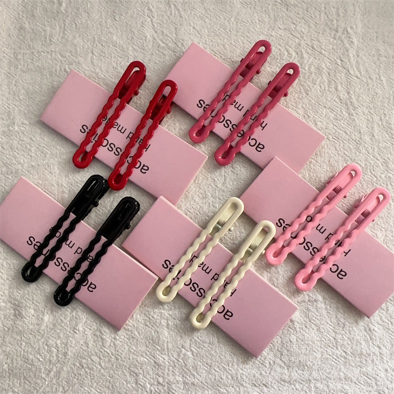 Korean Version of Color Hairpin, Wave Clip, Broken Hair Card, Bangs Clip, Seamless One-word Clip Does Not Hurt Hair Accessories, Headgear Wholesale