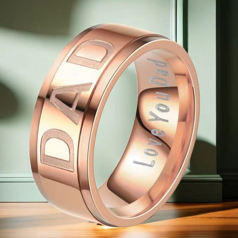 Stainless Steel Ring MOM European and American Holiday Gifts Couple Titanium Steel Ring Does Not Fade Ins Style Jewelry Jewelry Wholesale