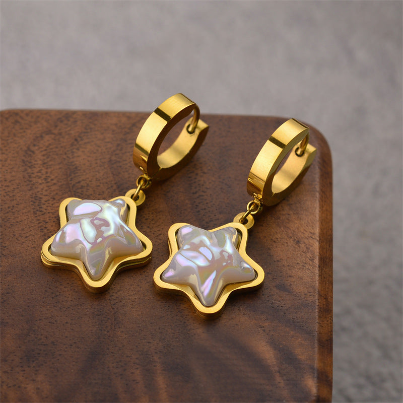 Fashion Titanium Steel Does Not Fade Short Ear Buckle Simple Geometric Rose Gold Earrings Stud Earrings
