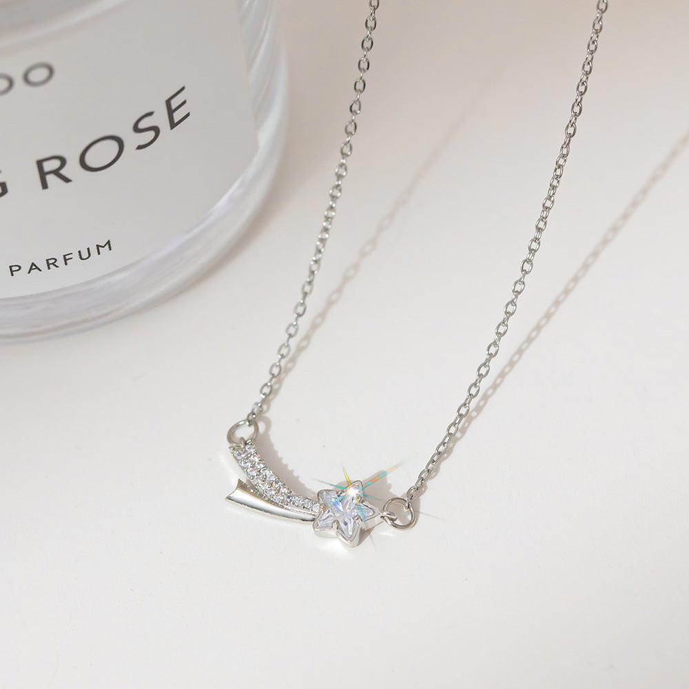 Summer Silver Titanium Steel Non-fading Necklace Women's Fashion Light Luxury Pendant Girls Necklace