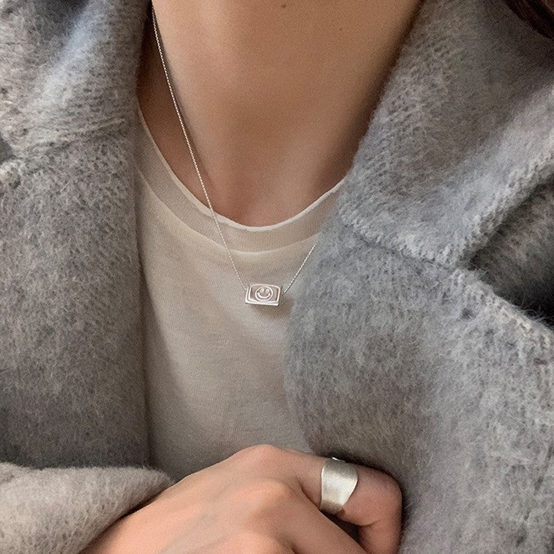 925 Silver Love Necklace Women's Summer High Sense Design Sense Niche Light Luxury Collarbone Chain Neck Chain