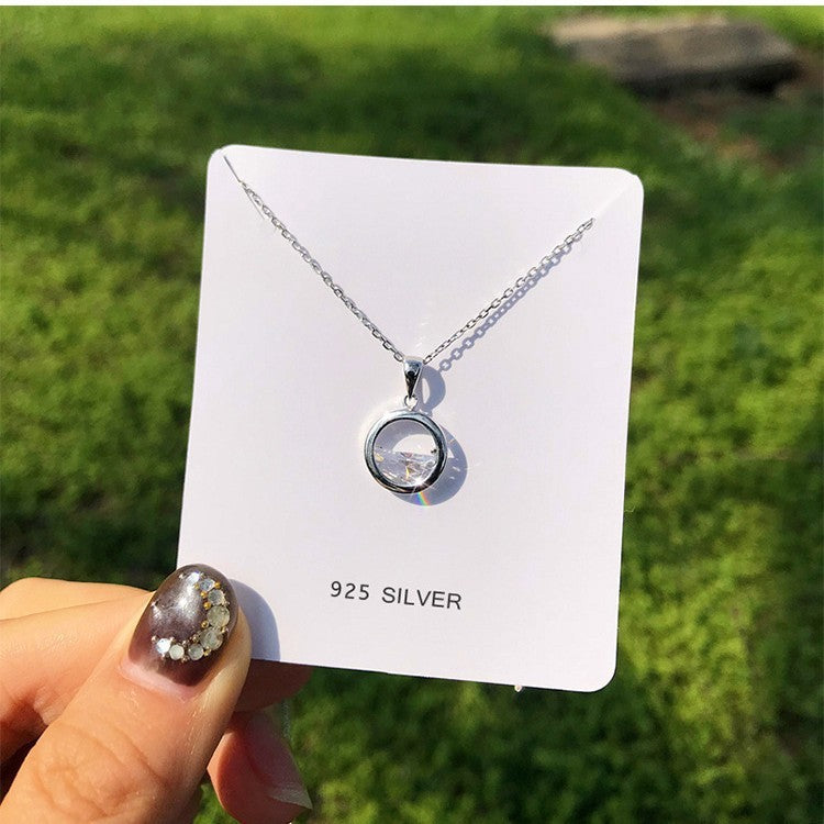 Korean Version S925 Sterling Silver Necklace Female Collarbone Chain Fresh and Simple Temperament Student Mori Gift