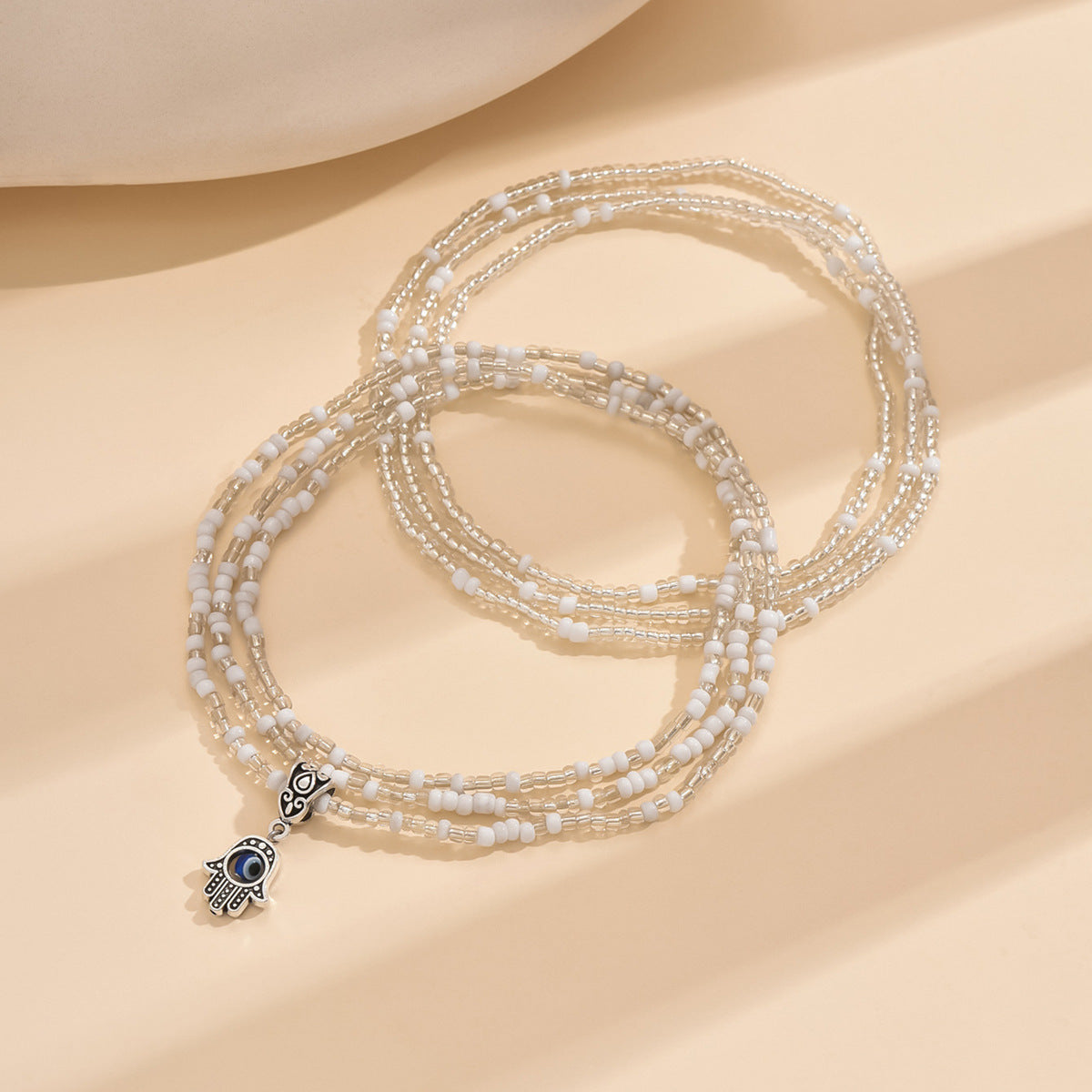 European and American Jewelry Summer Versatile Small Hand Rice Bead Anklet Creative Bracelet Multi-purpose Beach Trend Two-piece Set