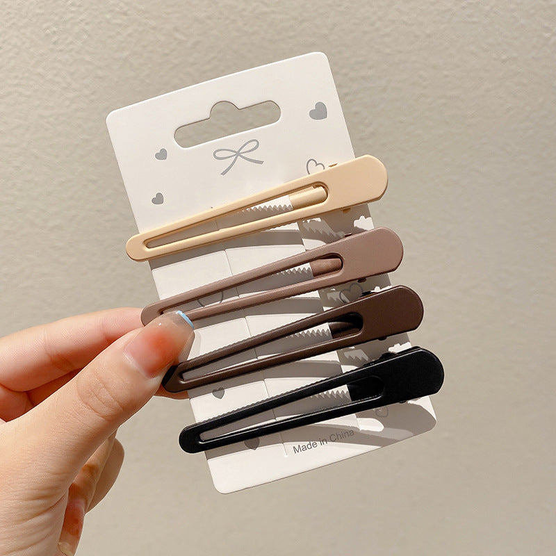 Black and White Checkerboard Hairpin Seamless Hairpin Broken Hair Bangs Side Clip Female Korean Duck Bill Clip One-word Clip