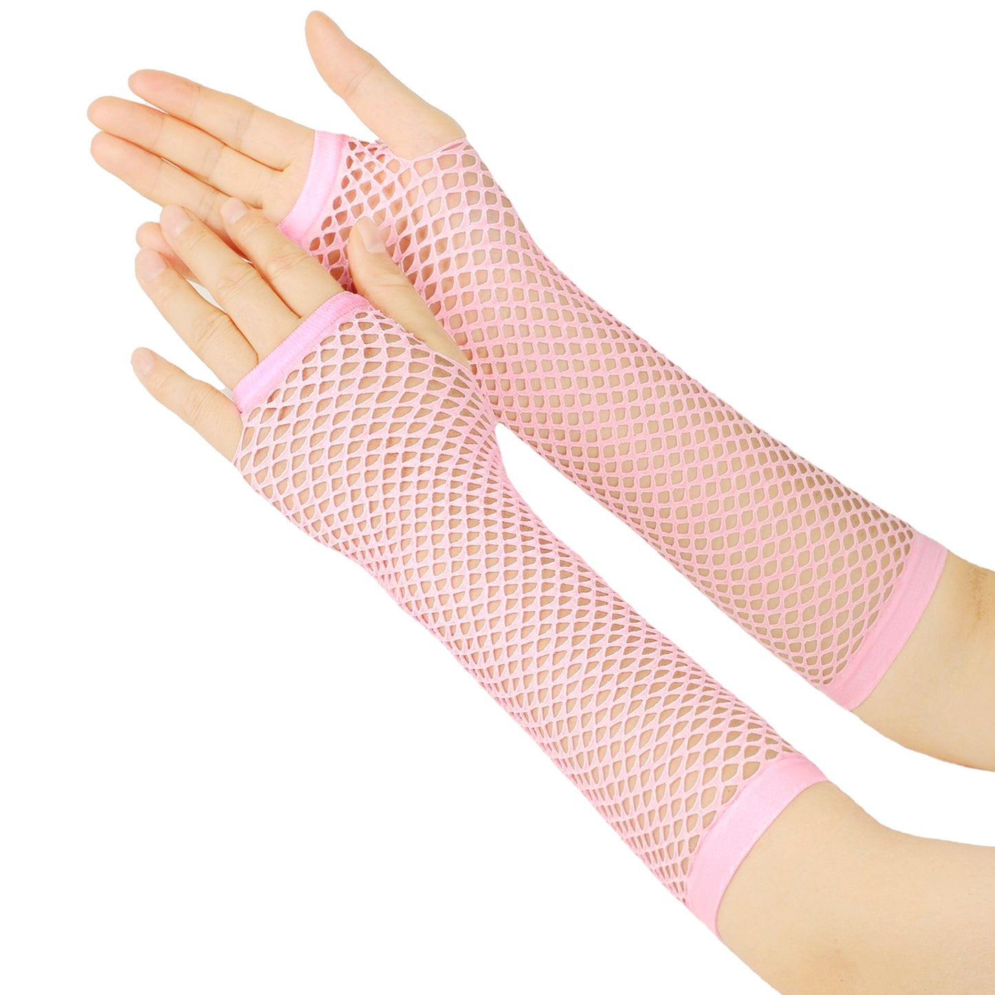 European and American Rough Net Fishing Net Elastic Gloves Sexy Long Gloves Punk Half Finger Nightclub Party Etiquette Gloves