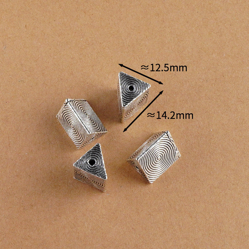 Silver Jewelry Bead Partition Accessories DIY Bracelet Handmade Beading Accessories Running Ring Accessories Thai Silver Chiang Mai Silver Large Bead Partition