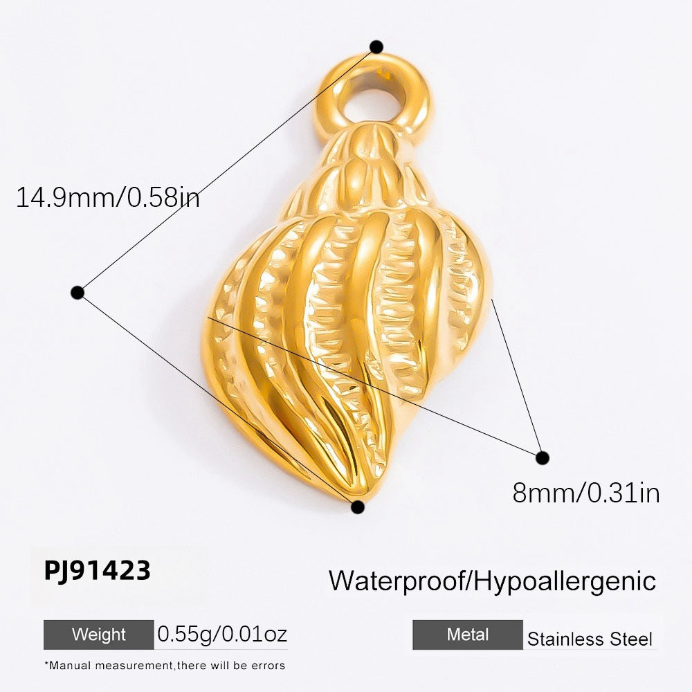 DIY Jewelry Accessories Do Not Fade, High-end Necklace Accessories Electroplated 18k Real Gold Stainless Steel Pendant Single Pendant