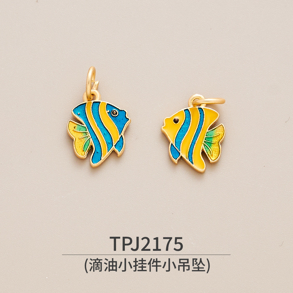 Copper, Ancient Gold, Color-preserving Dripping Oil, Small Pendant, Small Pendant, National Style Bracelet, Bracelet, Jewelry Accessories, Peace Talisman, Lucky Character