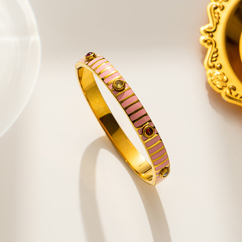 European and American Beach Style, Color Dripping Oil, Zircon Bracelet, Ethnic Style, Bohemian Bracelet Women