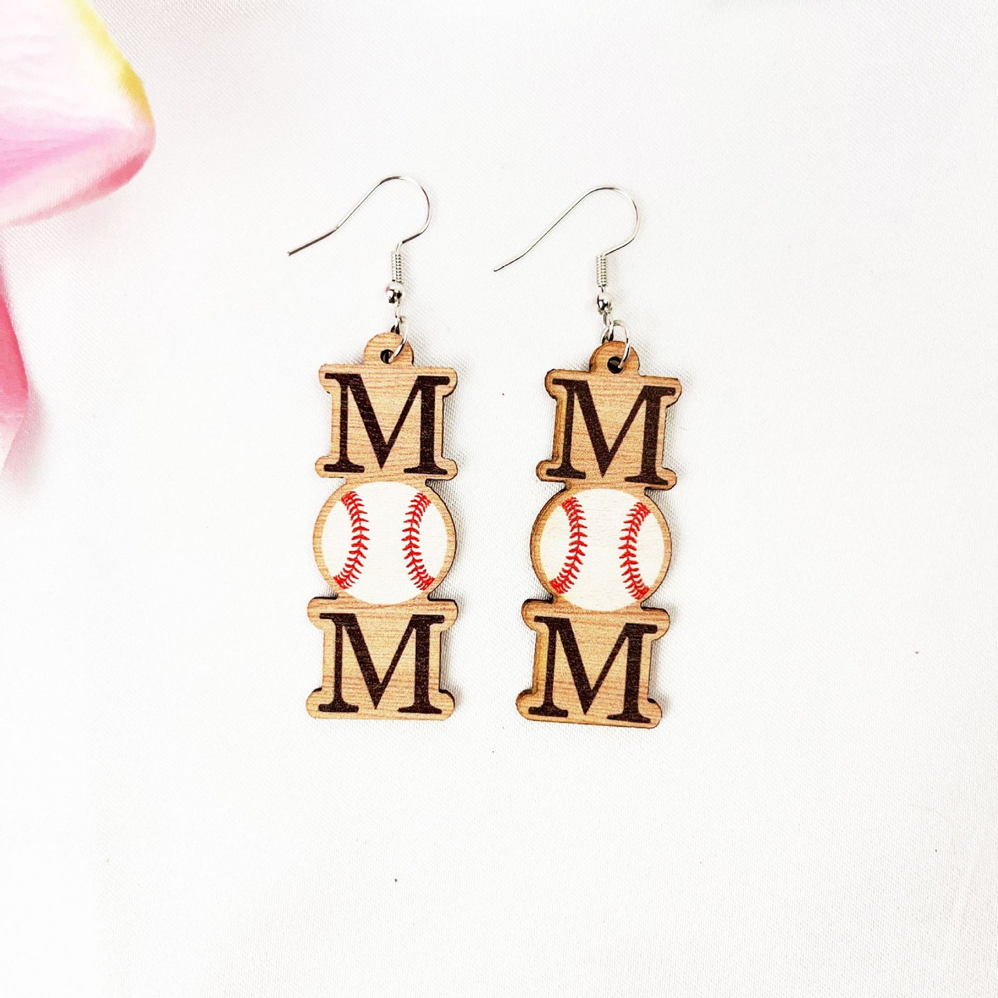 Simple Vintage Volleyball Basketball Mom Wooden Earrings Earrings Mother's Day Earrings