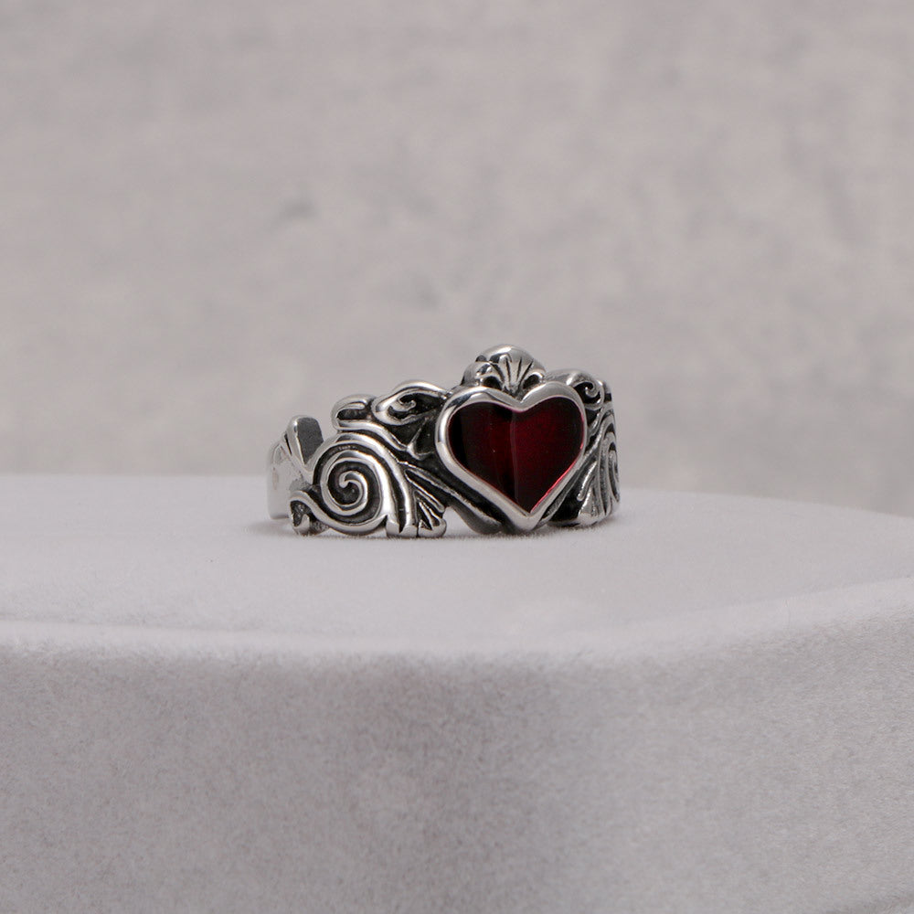 Fashion Personality Love Element Titanium Steel Ring, Epoxy Ring, Trend Accessories SA367