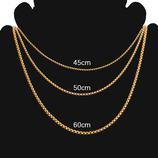 Fashion Square Pearl Necklace Personalized Hip-hop Stainless Steel Handmade Chain DIY Jewelry Versatile Chain