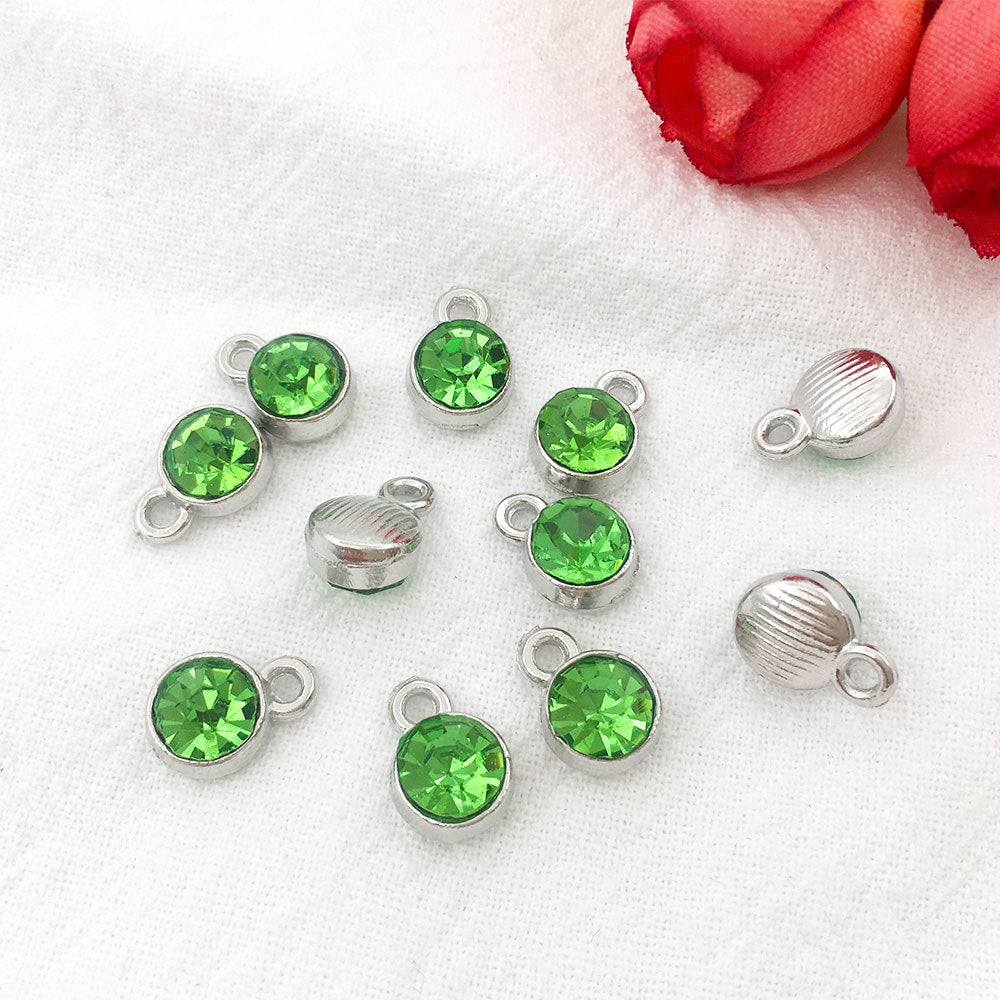 Alloy Diamond Twelve Birthday Stone Small Pendant Star Stone Lucky Stone Birthday Stone DIY Pendant 7mm Jewelry Accessories