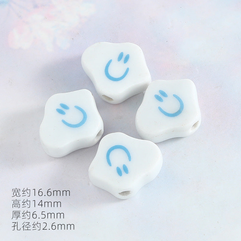 Ocean Wind Ceramic Beads Rabbit Conch Cat Claws Beaded Accessories Handmade Material DIY Loose Beads Bracelet Accessories