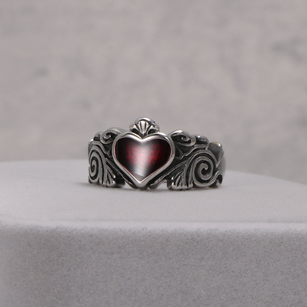 Fashion Personality Love Element Titanium Steel Ring, Epoxy Ring, Trend Accessories SA367