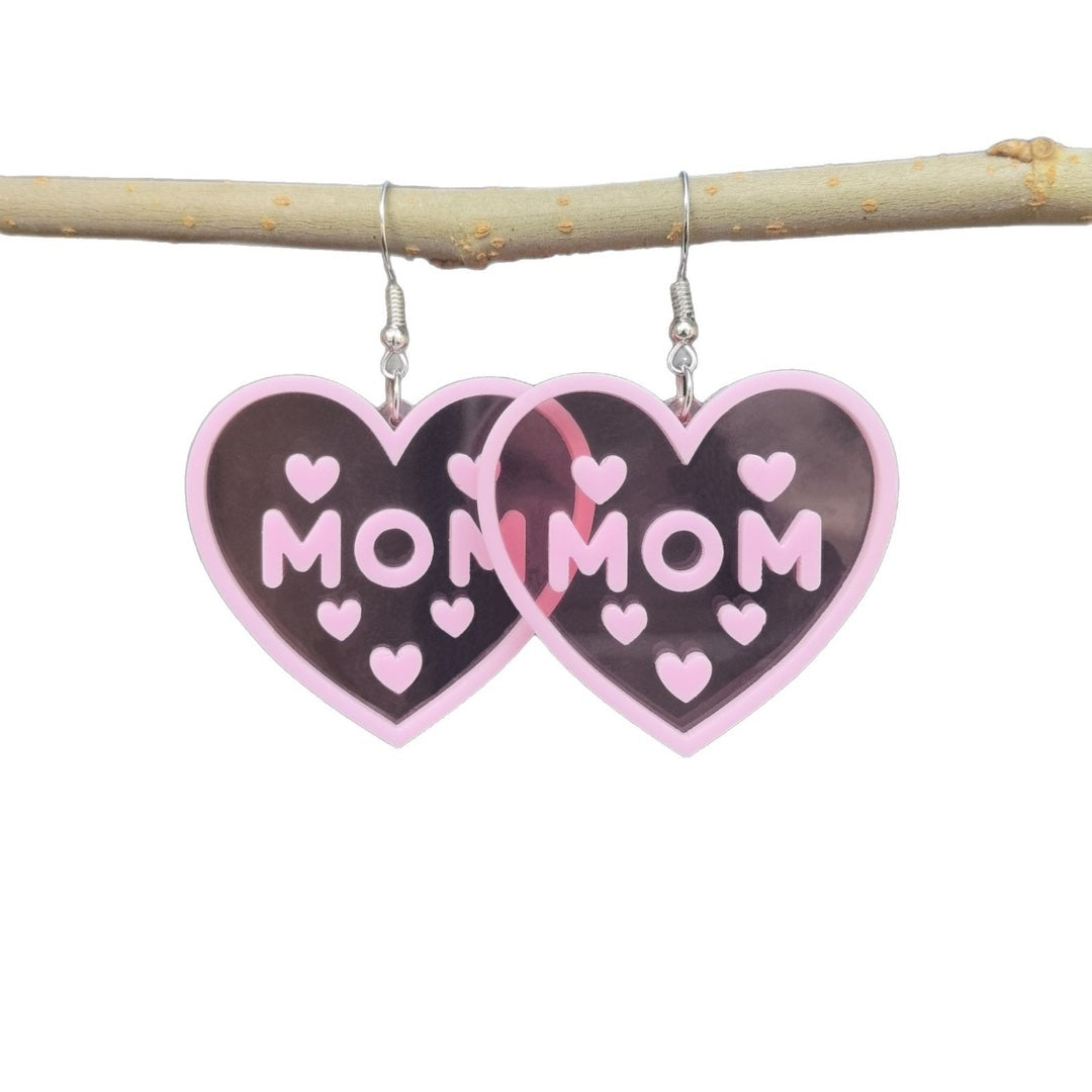 New Mother's Day Double Acrylic English Letter MOM MAMA Love Earrings Holiday Earrings