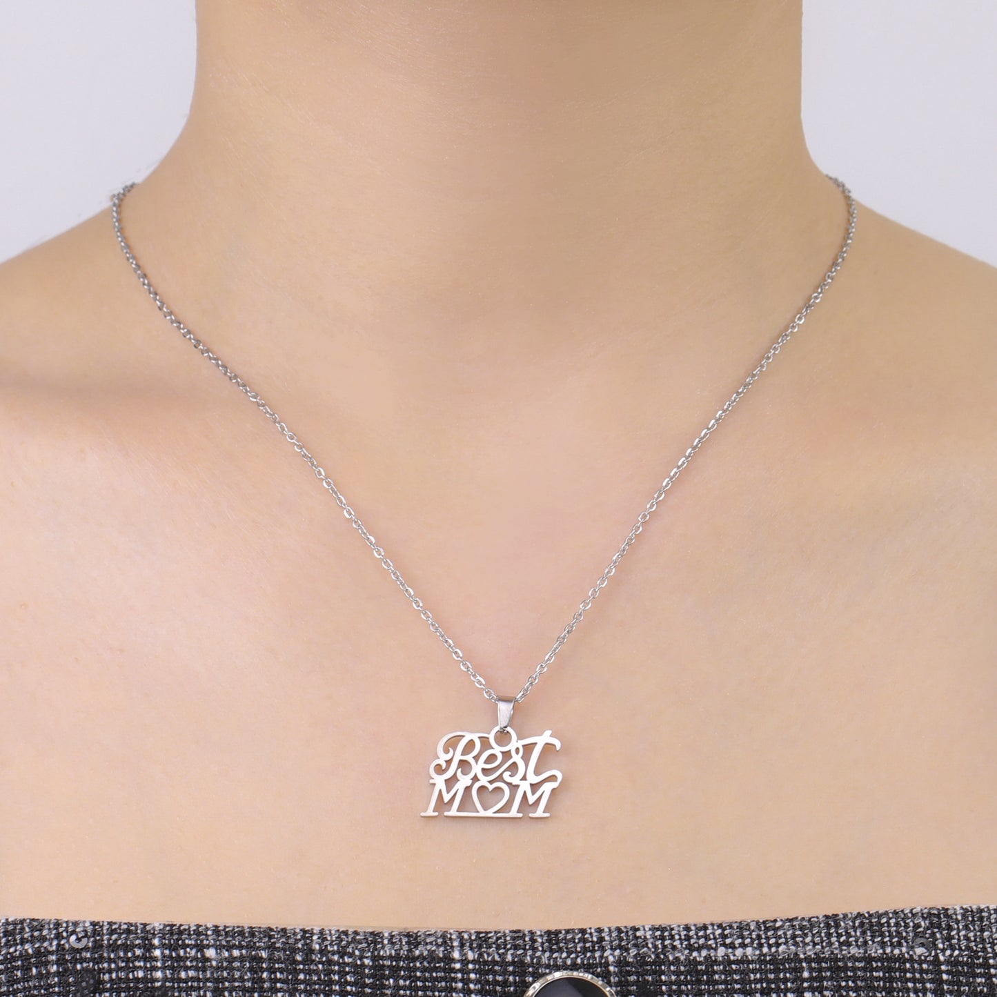 Mother's Day Gift BEST MOM Pendant 304 Material Stainless Steel Necklace