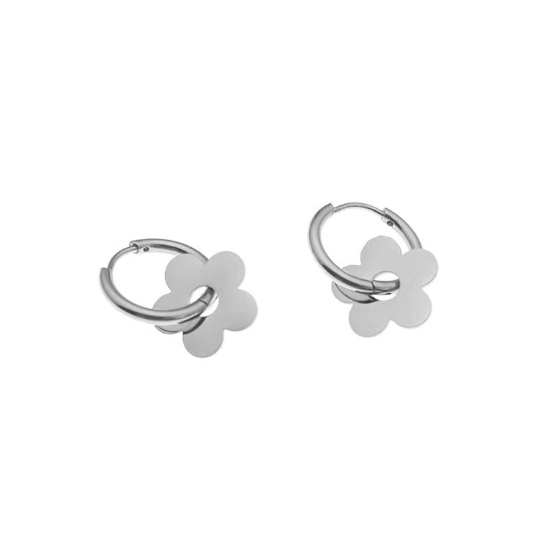 Simple 18k Gold-plated Stainless Steel Circle Earrings Simple Gold-plated Men's and Women's Models