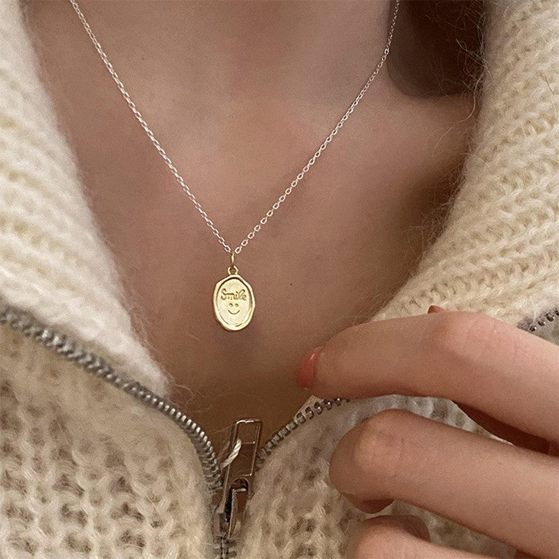 925 Silver Love Necklace Women's Summer High Sense Design Sense Niche Light Luxury Collarbone Chain Neck Chain
