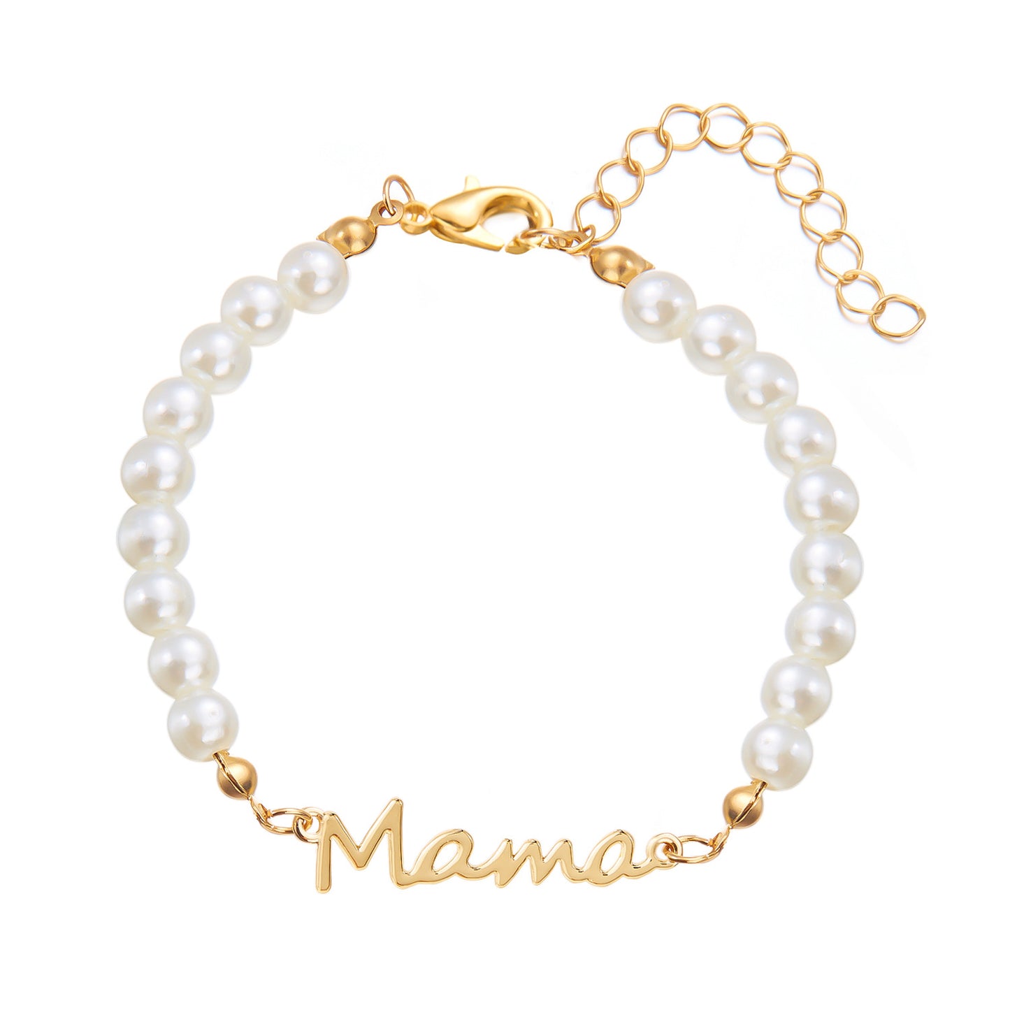 Japan and Korea Fashion Mother's Day Gift Letter Mama Pearl Necklace Versatile Mom Set