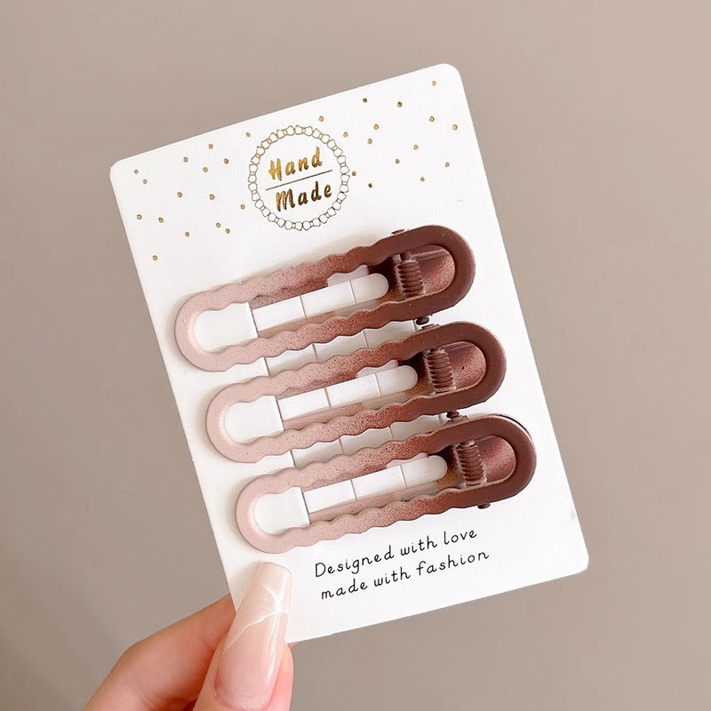 Black and White Checkerboard Hairpin Seamless Hairpin Broken Hair Bangs Side Clip Female Korean Duck Bill Clip One-word Clip