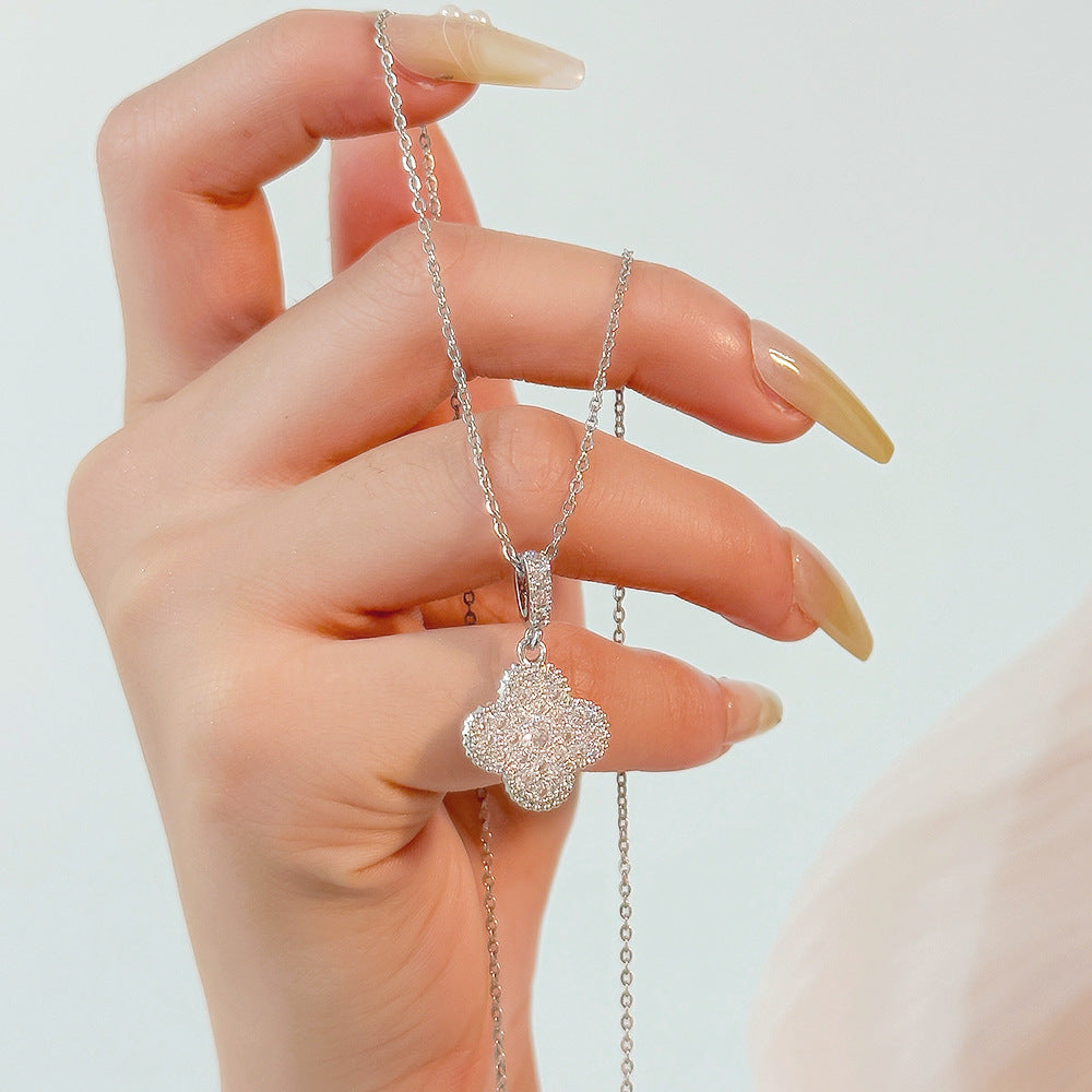 Summer Silver Titanium Steel Non-fading Necklace Women's Fashion Light Luxury Pendant Girls Necklace