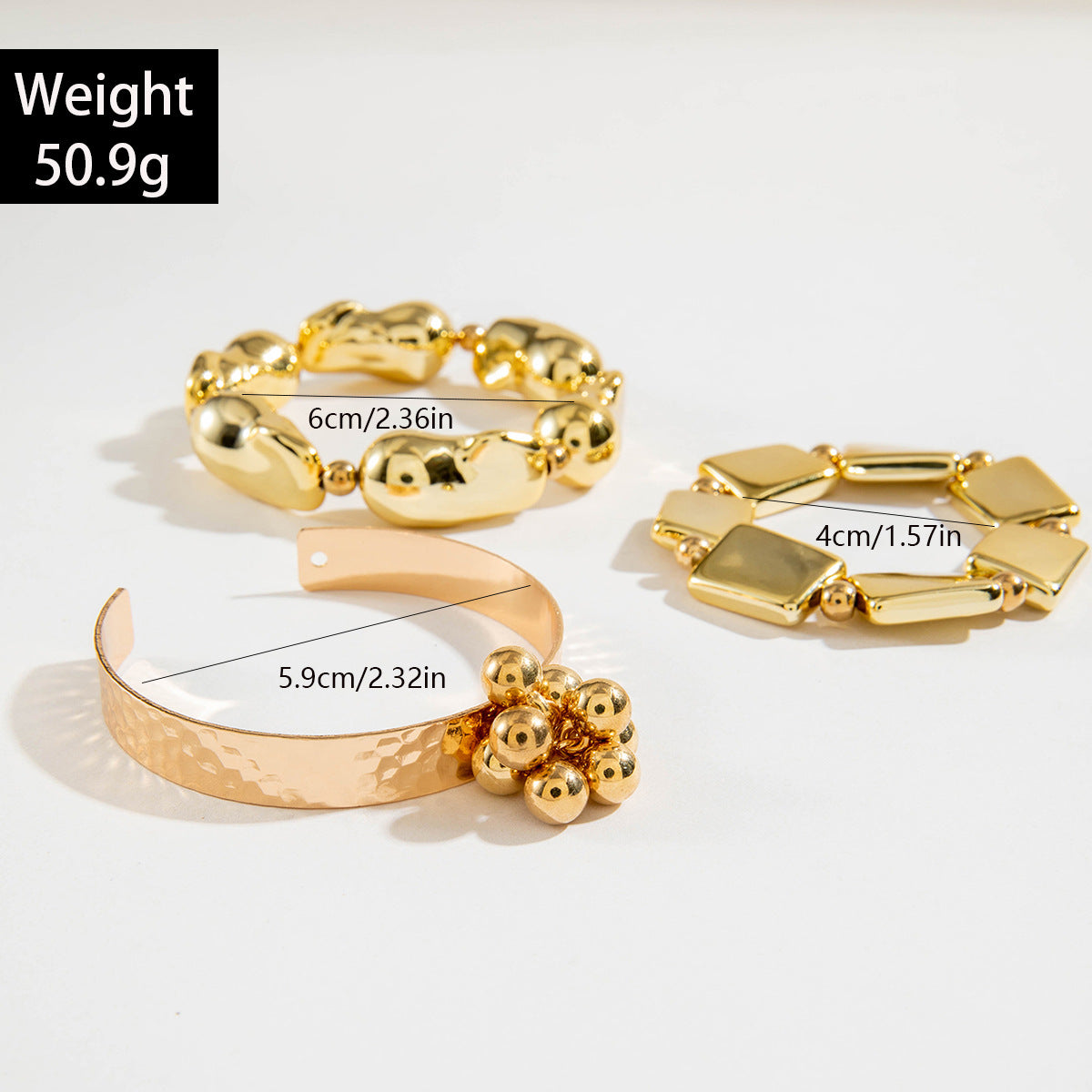 Multi-layer Line Winding Geometric Opening Bracelet Punk Style Bracelet